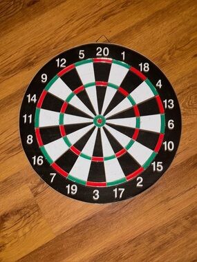 Black, White, Red & Green W/ Metal Rim Dartboard
